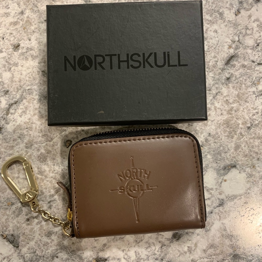 NorthSkull Matte Brown Leather Coin Wallet